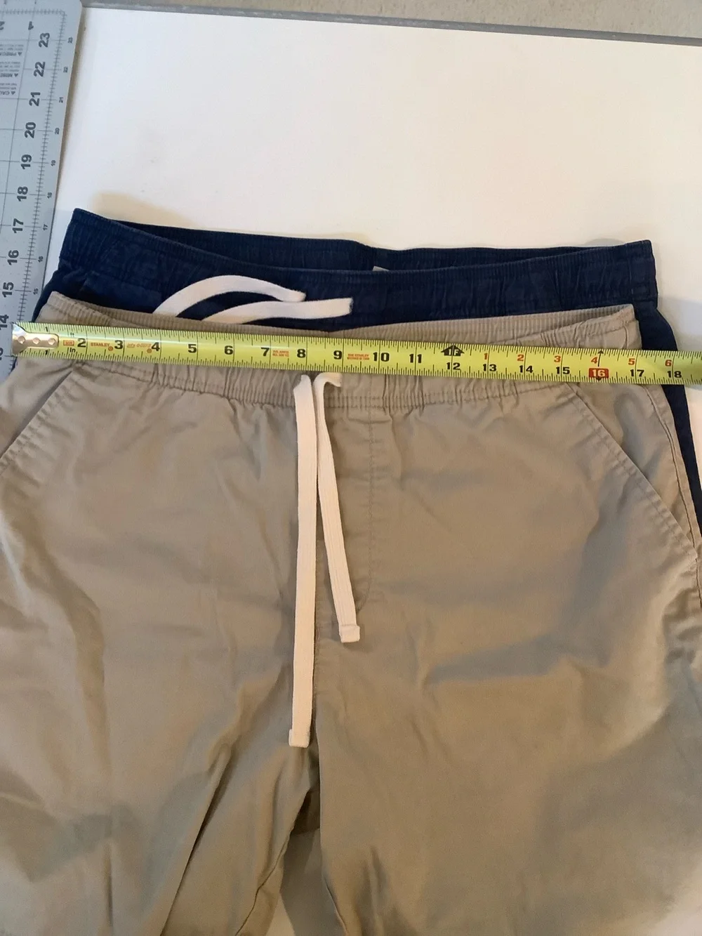 Goodfellow & Co Men's Drawstring Shorts Set Lot of 2 Beige Blue Size M